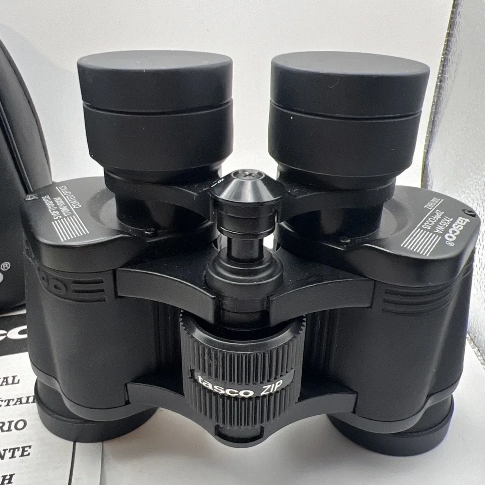 Vintage Tasco 7x35mm Zip Focus Binoculars - Complete Set with Case & Manual